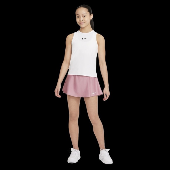 NWT Nike Girls' Dri-FIT Victory Flouncy Skirt (Elemental Pink/White) 6 - Picture 3 of 3